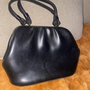 Vintage black faux leather purse
